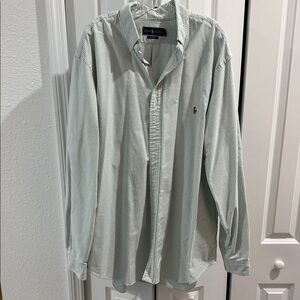 Polo by Ralph Lauren Men's Light Green Striped Shirt